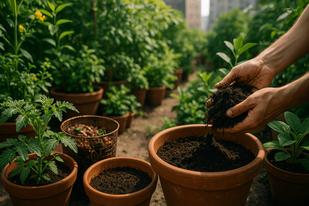 Microbioma del sustrato urbano: alimentarlo con compostaje doméstico