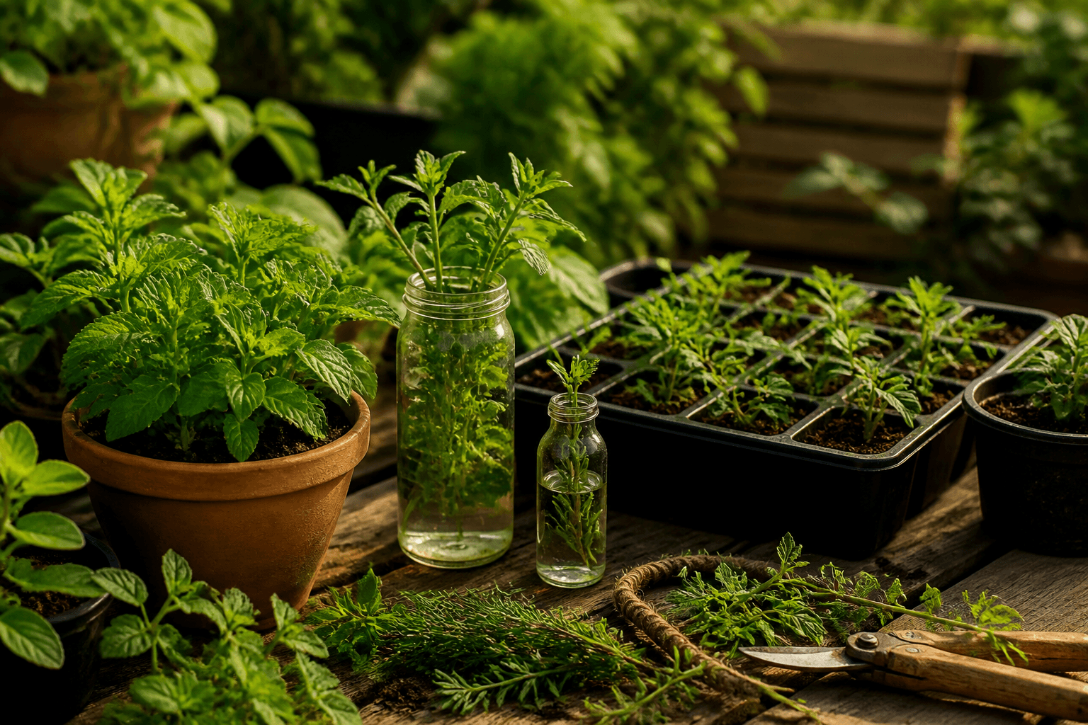 Propagación de plantas nativas medicinales en macetas