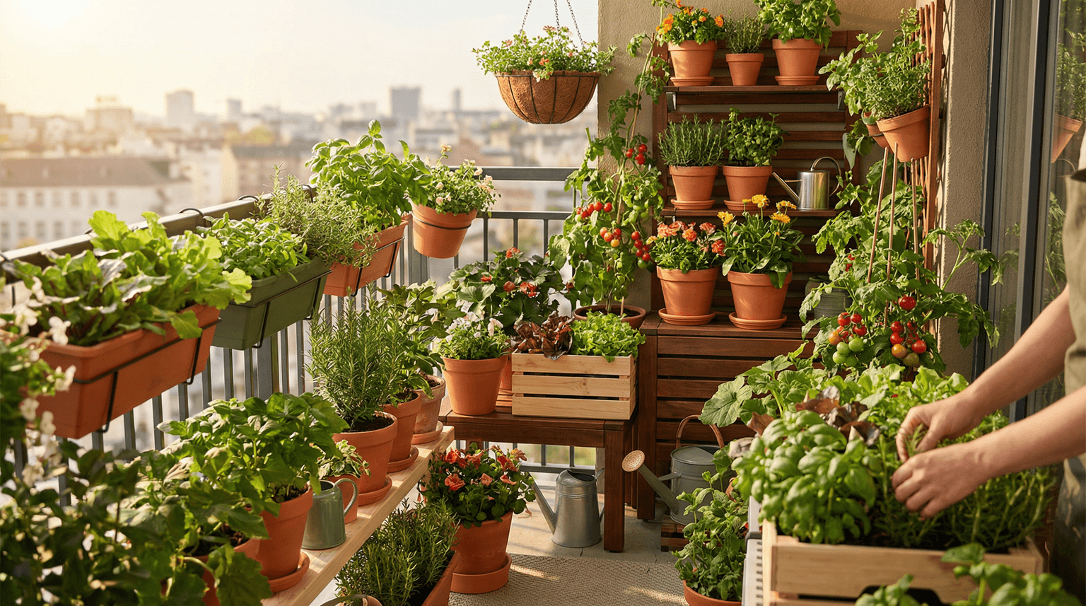 Plantas comestibles ideales para balcones pequeños